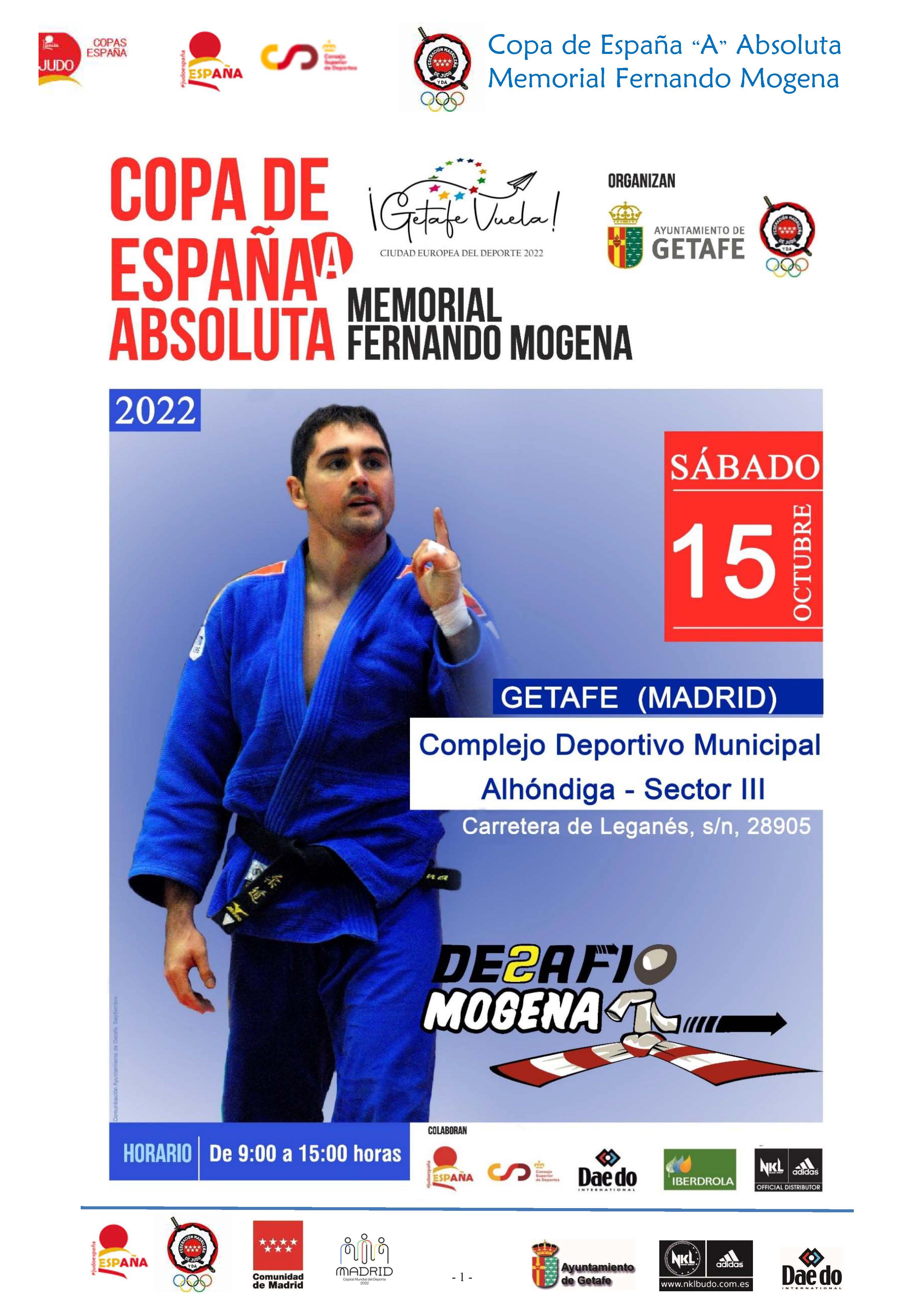 Bronce en la Copa de Espa&ntilde;a de Judo Absoluta Madrid 15-10-22. RESULTADOS
